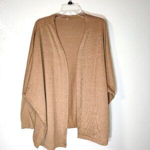 Tan Open-Front Cardigan – Soft & Stretchy – Perfect for Layering! Plus size 2x